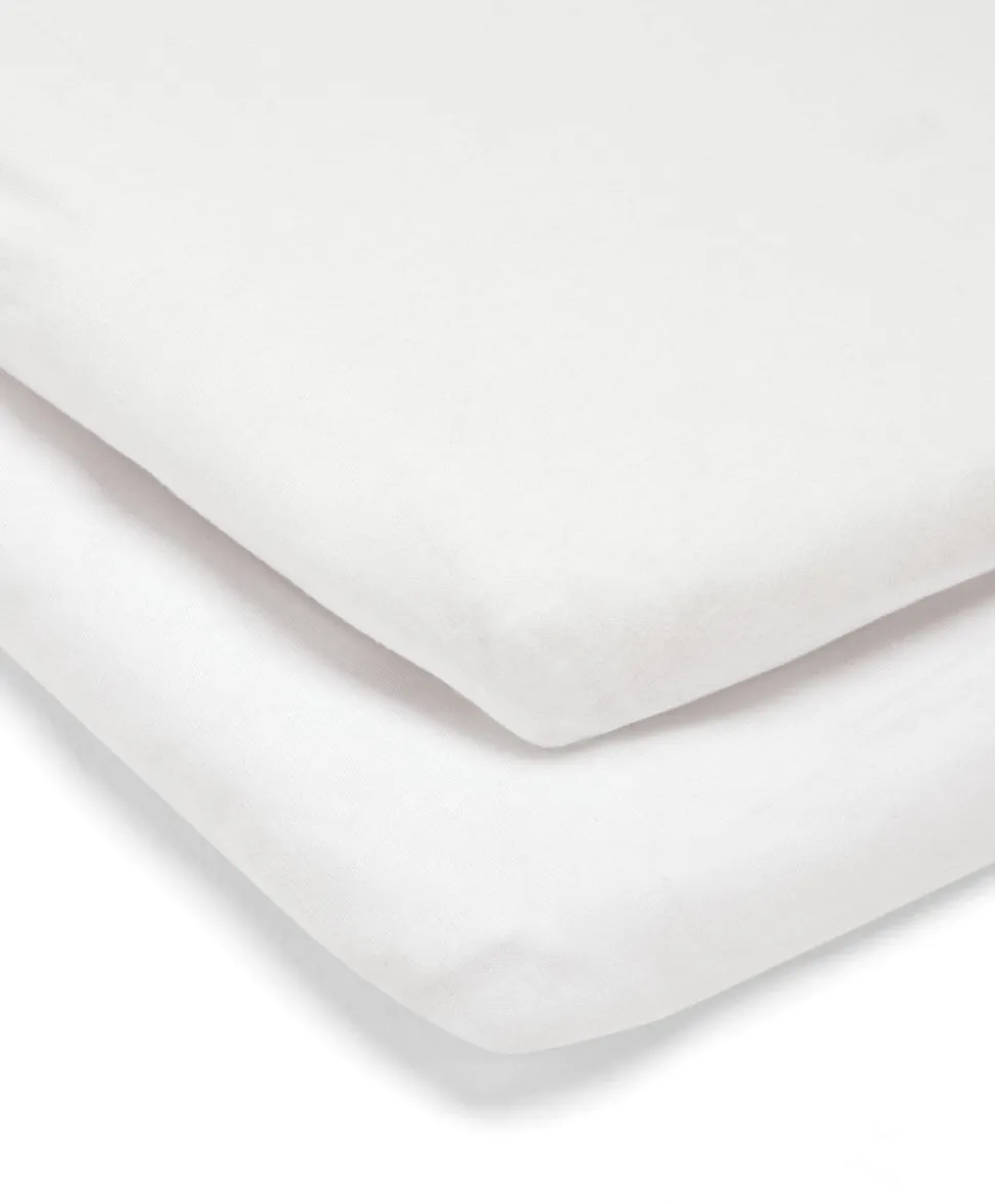 2 Pack Lua Bedside Crib Sheets - White