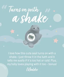 Angelcare Happy Seal Baby Bath & Room Thermometer - Grey