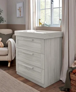 Atlas 3 Drawer Dresser & Changing Unit - Nimbus White