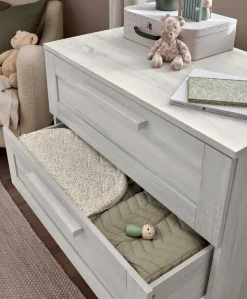Atlas 3 Drawer Dresser & Changing Unit - Nimbus White