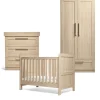 Atlas 3 Piece Convertible Cot Range with Dresser Changer & Wardrobe - Light Oak