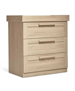Atlas 3 Piece Convertible Cot Range with Dresser Changer & Wardrobe - Light Oak