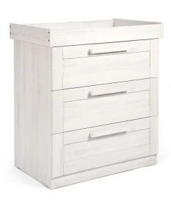 Atlas 3 Piece Cotbed Range with Dresser Changer & Wardrobe - Nimbus White