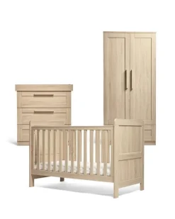 Atlas 3 Piece Cotbed Range with Dresser Changer & Wardrobe - Light Oak