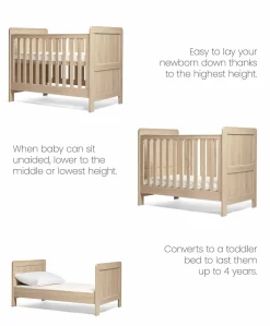 Atlas Convertible Cot - Light Oak
