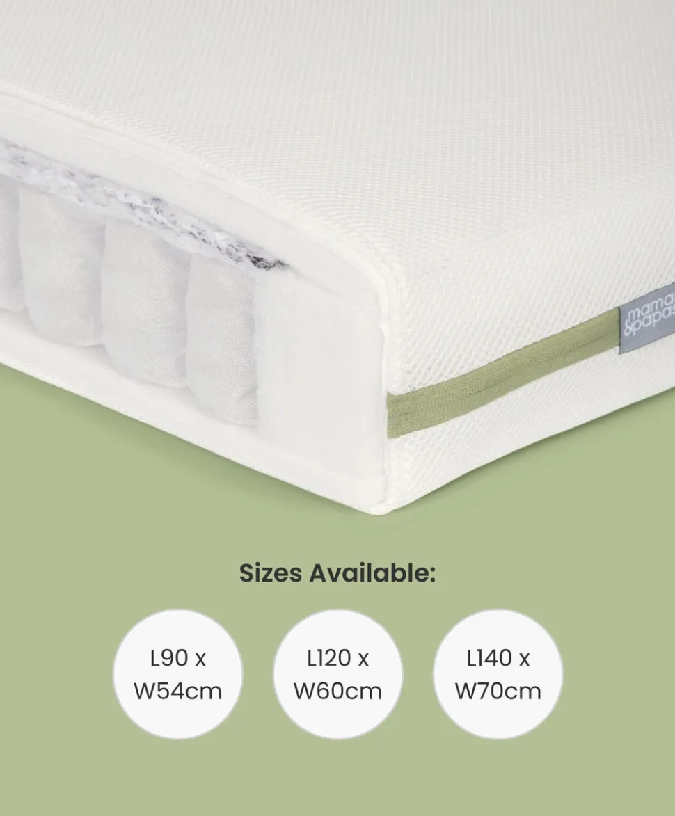 Atlas Convertible Cot Bundle with Premium Pocket Spring Cot Mattress - White