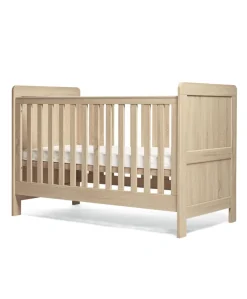 Atlas Cotbed & Luxury Hybrid Twin Mattress Bundle - Light Oak