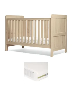 Atlas Cotbed & Premium Pocket Spring Mattress Bundle - Light Oak
