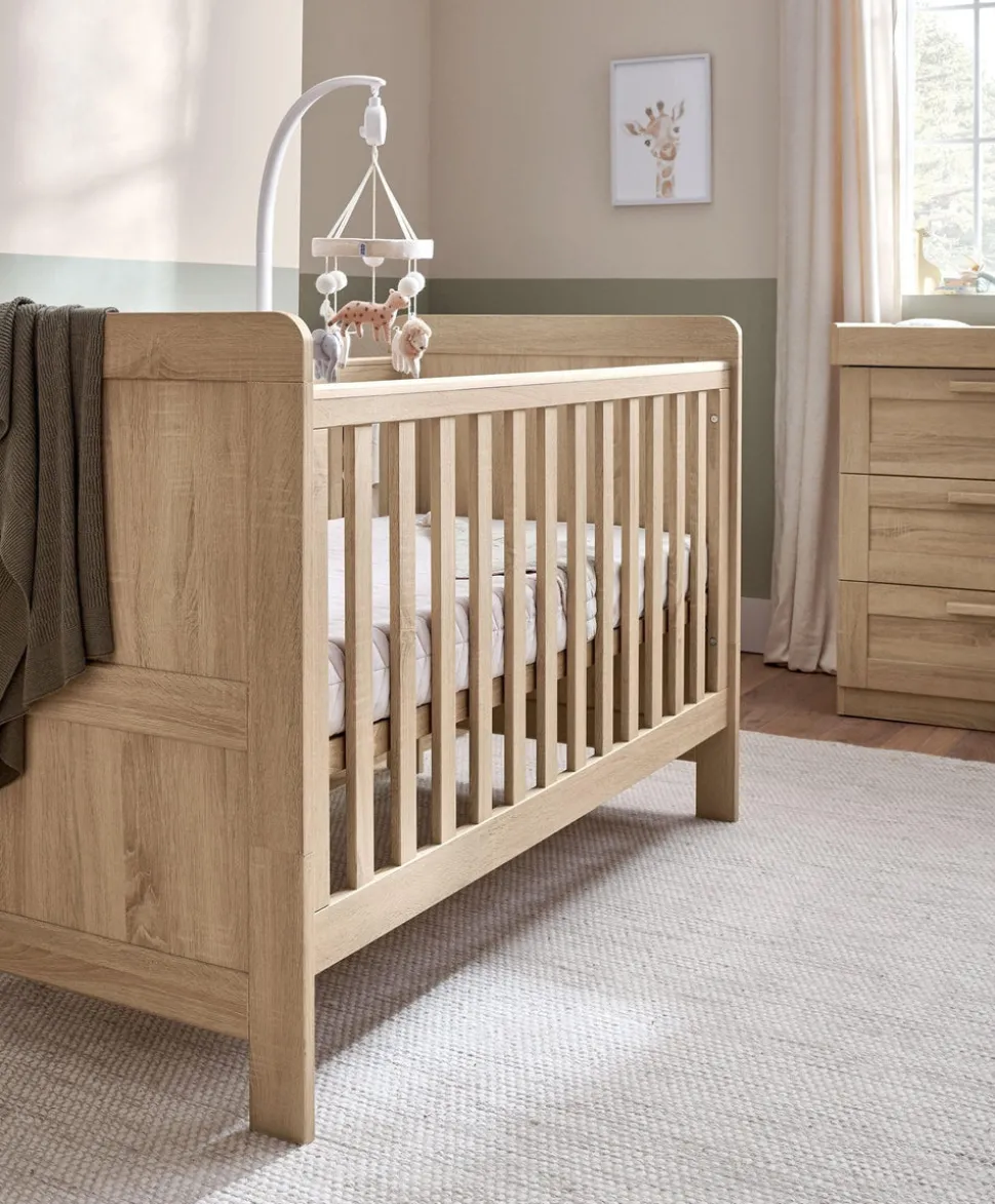 Atlas Cotbed & Premium Pocket Spring Mattress Bundle - Light Oak