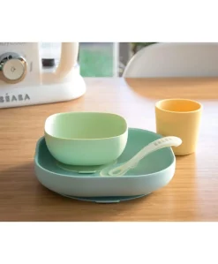 Béaba 4 Piece Silicone Meal Set - Blue