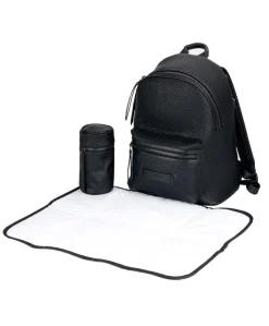 Bababing Luca Vegan Leather Changing Backpack – Black