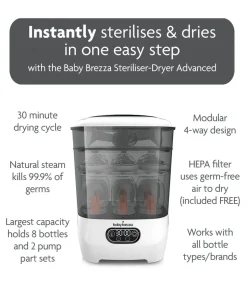 Baby Brezza Steriliser Dryer Advanced - Black & White