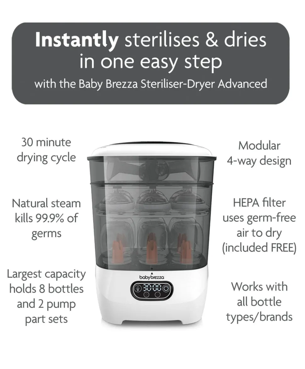 Baby Brezza Steriliser Dryer Advanced - Black & White