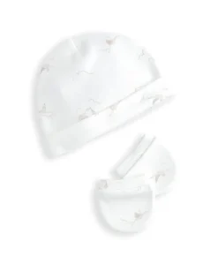 Baby Hat & Mitts - Stork Print