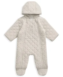 Bear Hugs Quilted Jersey Pramsuit - Sand