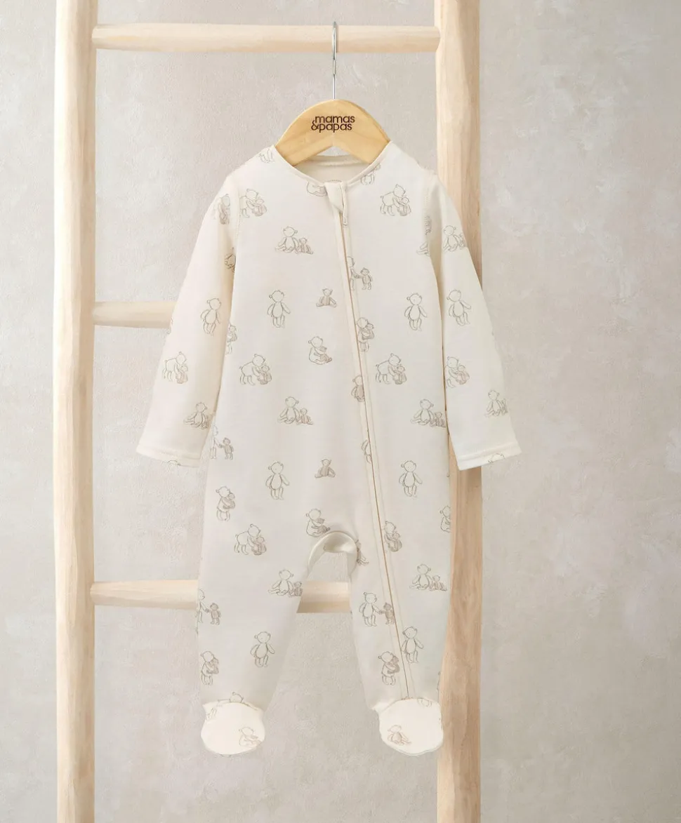 Bear Print All In One - Cream