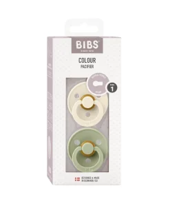 BIBS Colour Dummies 2 Pack Size 1 - Ivory/Sage
