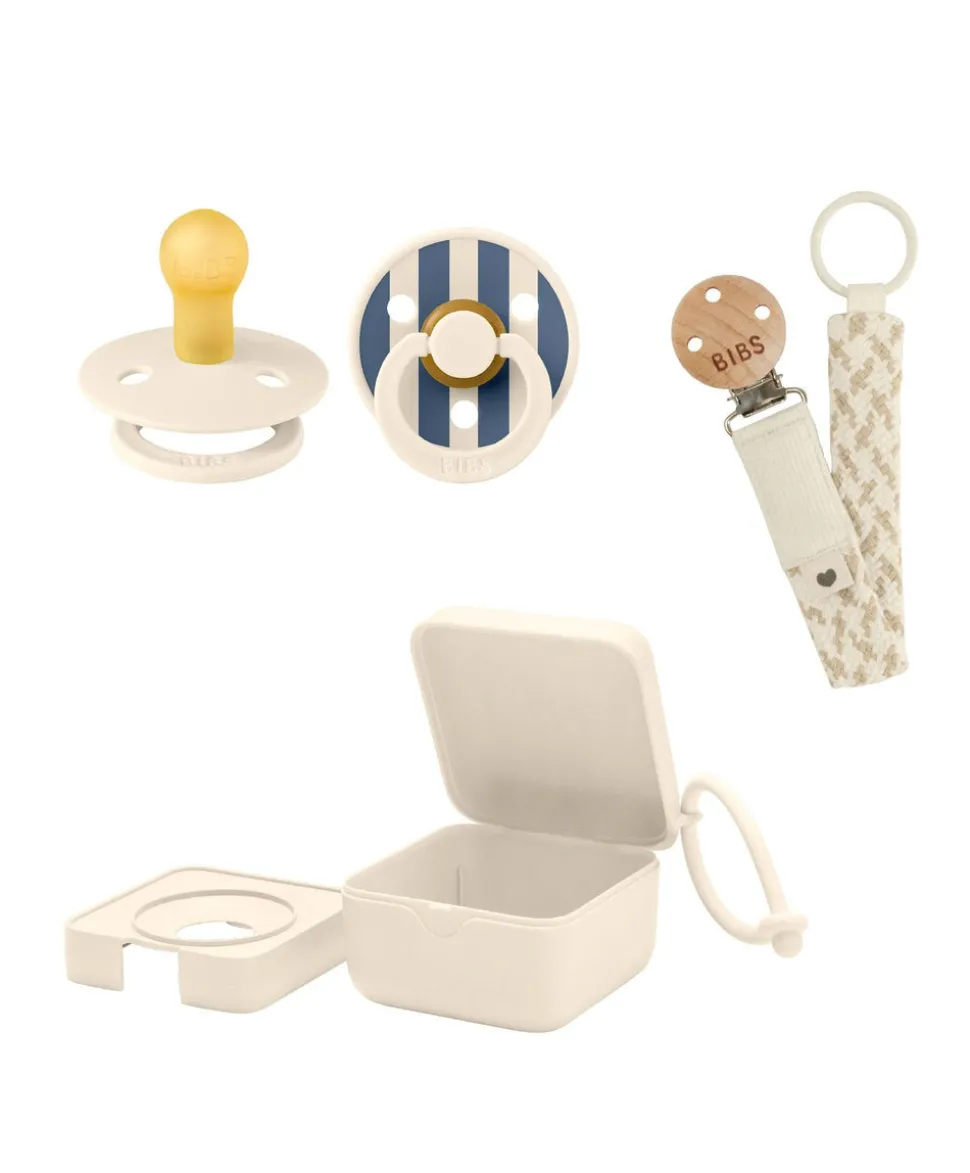 BIBS Dummies Bundles (3 Pieces) – Ivory/Steel Blue