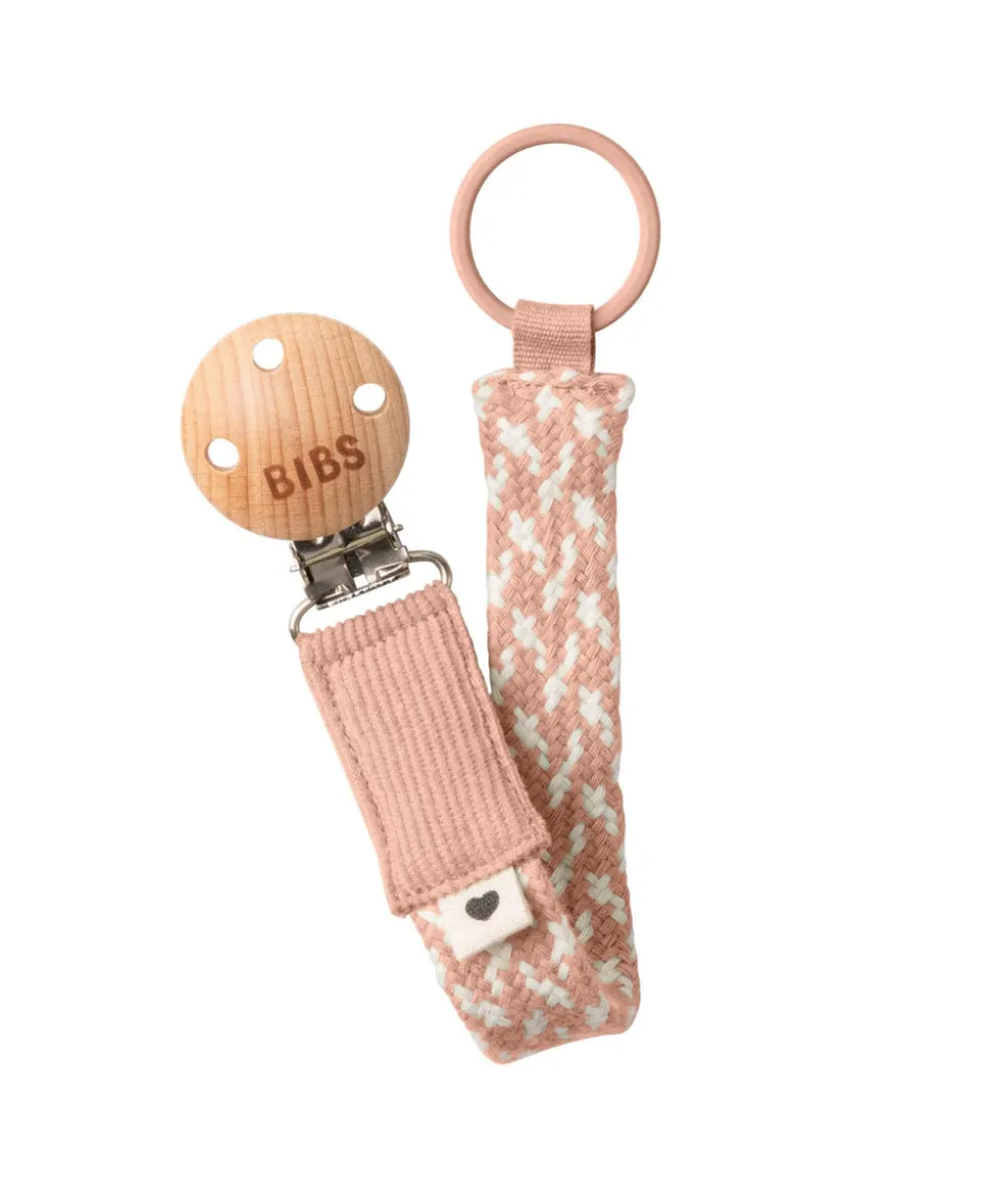 BIBS Dummy Clip Braided - Ivory/Blush