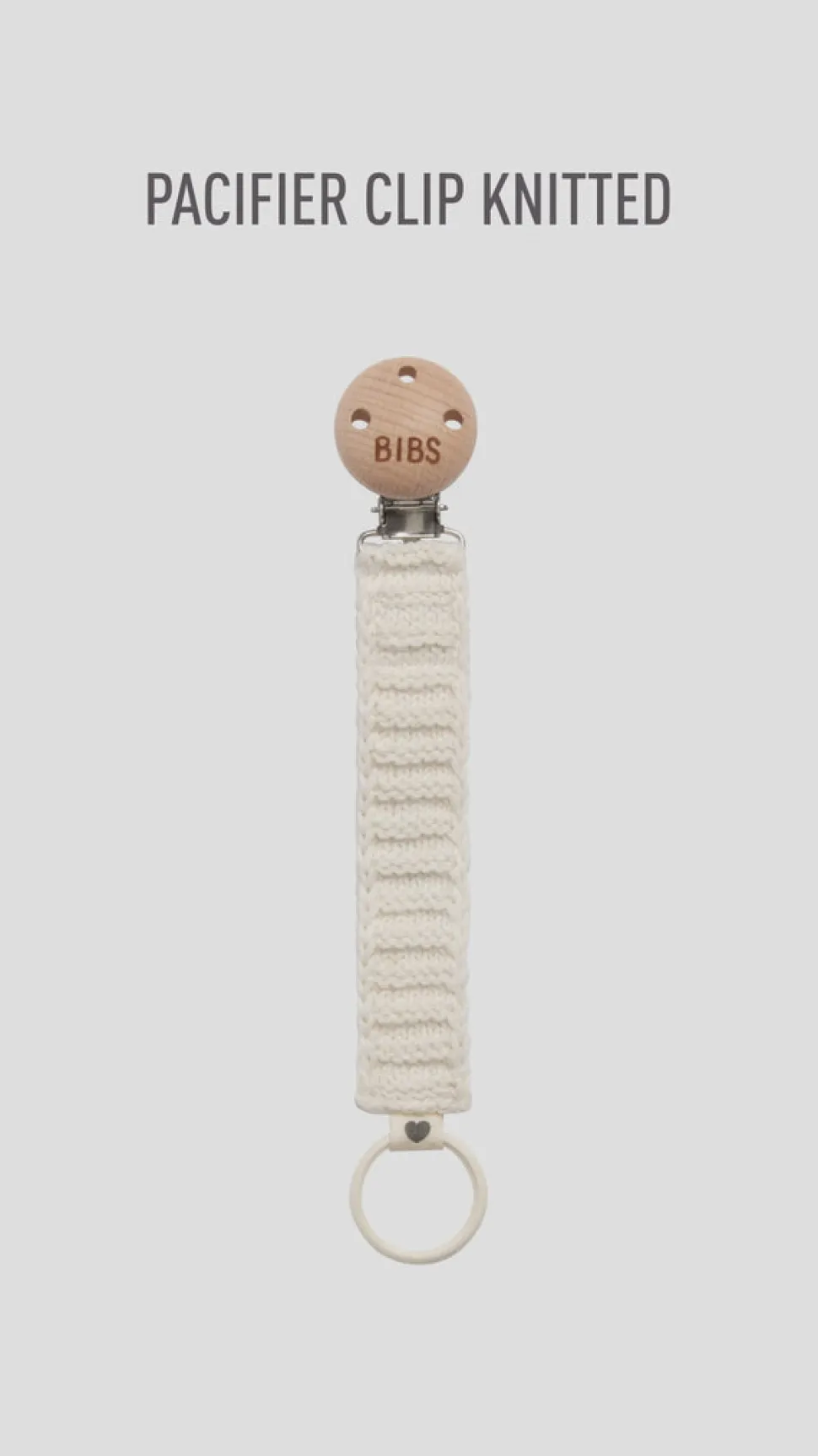 BIBS Pacifier Clip - Knitted Ivory