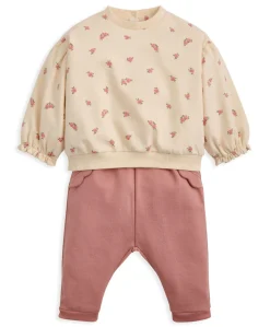 Blooming Rose Sweatshirt & Joggers Set (2 Pieces) - Pink