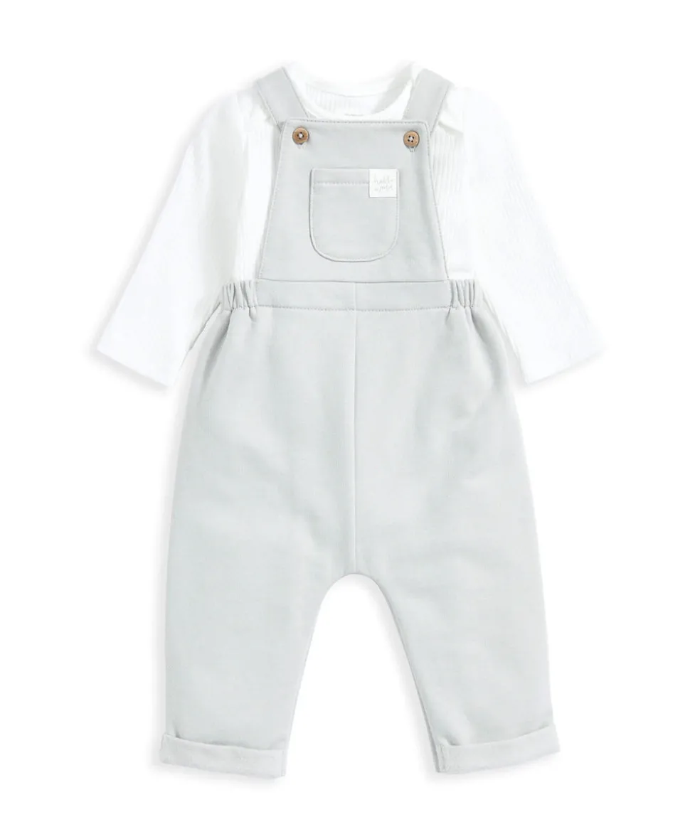 Bodysuit & Jersey Dungarees Outfit Set - Green
