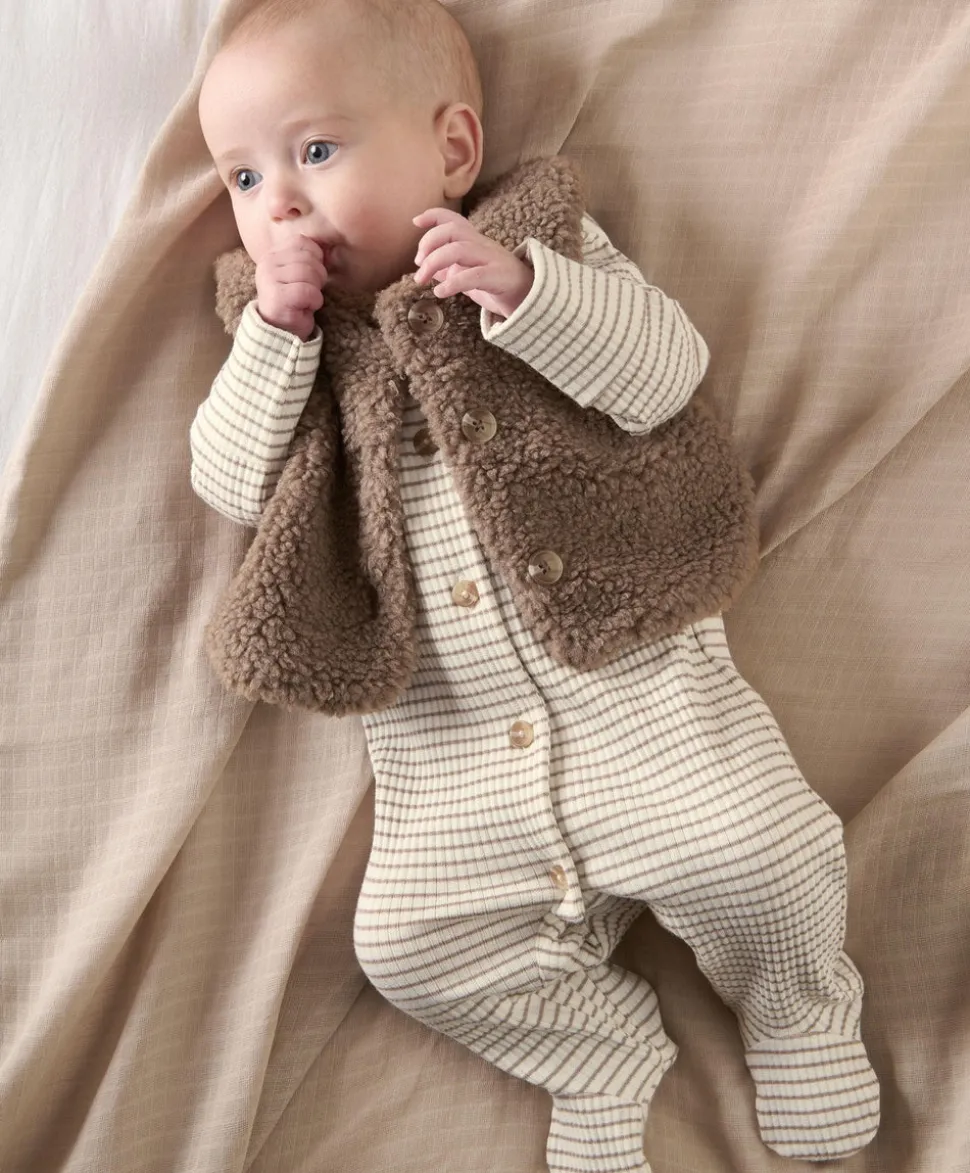 Borg Gilet & All in One Outfit Set - Sand