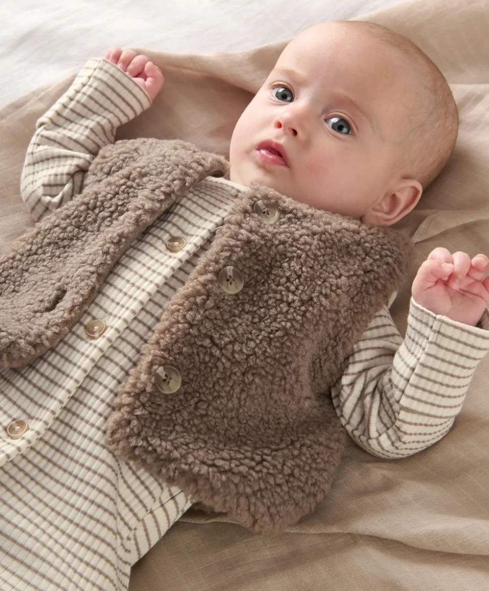 Borg Gilet & All in One Outfit Set - Sand