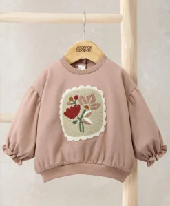Boucle Placement Sweatshirt – Pink