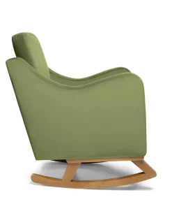 Bowdon Nursing Chair & Footstool Set - Olive Velvet