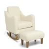 Bowdon Nursing Chair & Footstool Set - Oyster Chenille Boucle