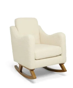 Bowdon Nursing Chair & Footstool Set - Oyster Chenille Boucle