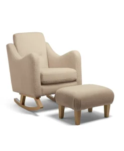 Bowdon Nursing Chair & Footstool Set - Oatmeal Boucle