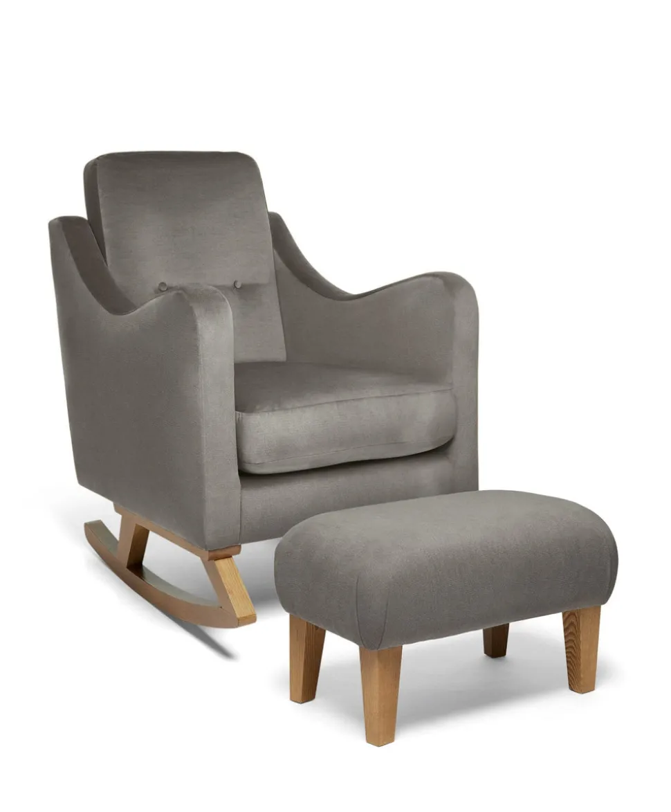 Bowdon Nursing Chair & Footstool Set - Grey Woven