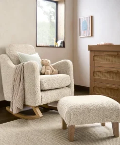 Bowdon Nursing Chair & Footstool Set - Biscuit Teddy