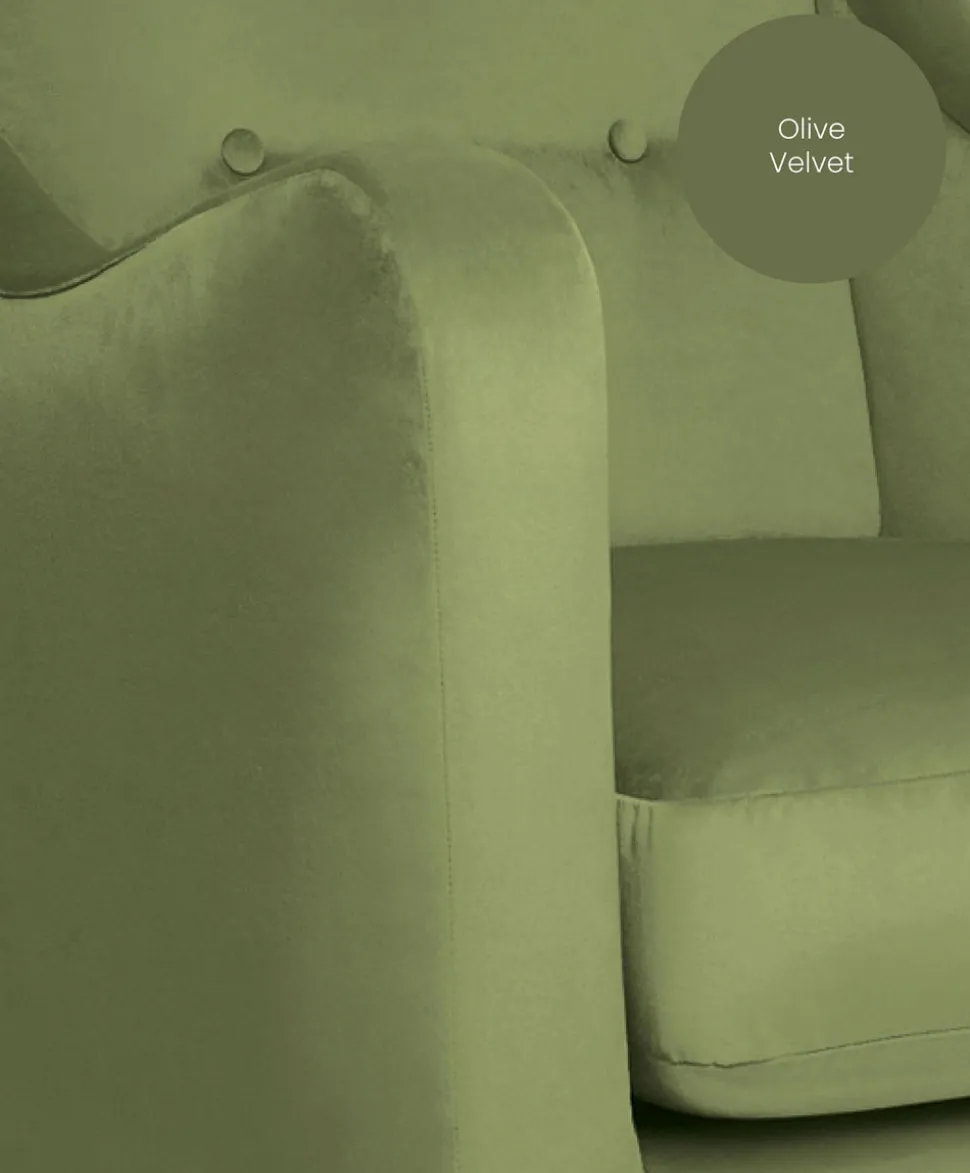 Bowdon Nursing Chair - Olive Velvet