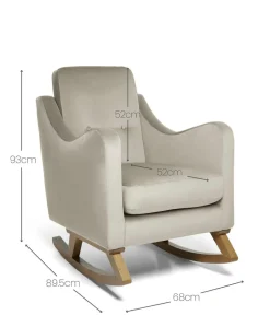 Bowdon Nursing Chair - Stone Velvet