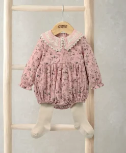 Bramble Print Romper & Tights Set (2 Pieces) - Pink