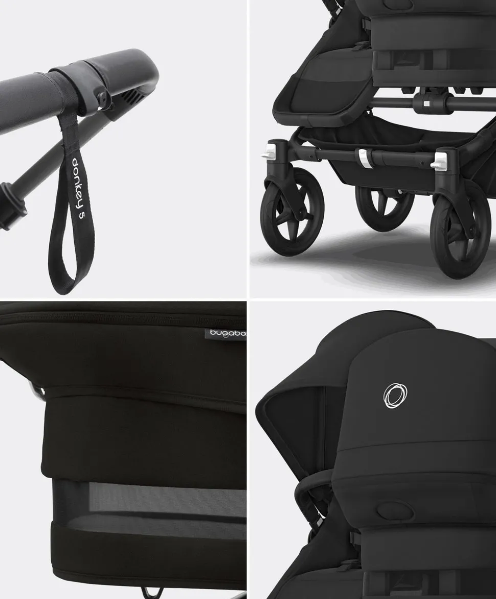 Bugaboo Donkey 5 Double Carrycot & Seat Pushchair - Midnight Black