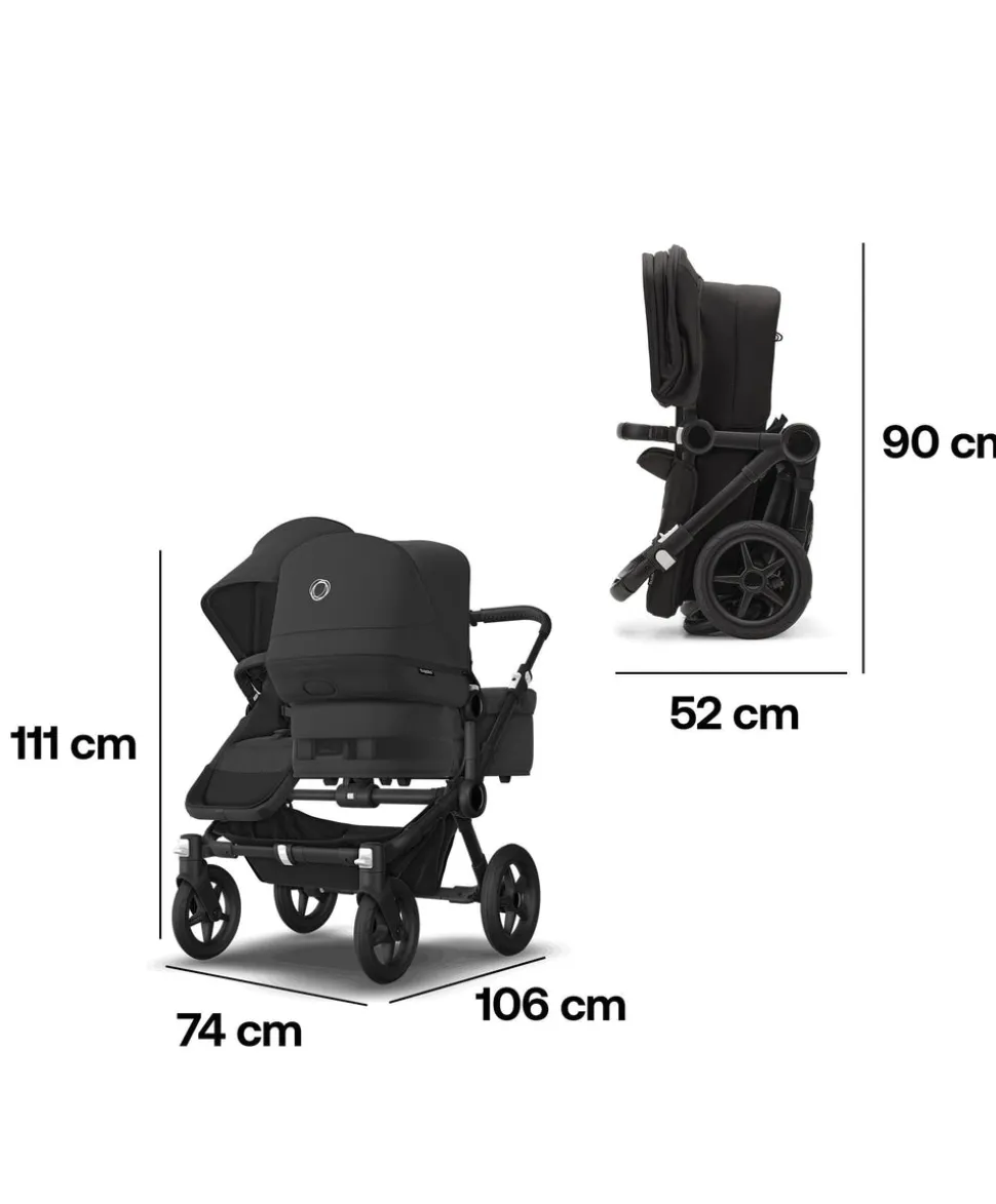 Bugaboo Donkey 5 Double Carrycot & Seat Pushchair - Midnight Black