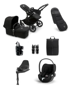 Bugaboo Donkey 5 Mono Complete Pushchair Ultimate Bundle with Cloud T Car Seat & Base - Black