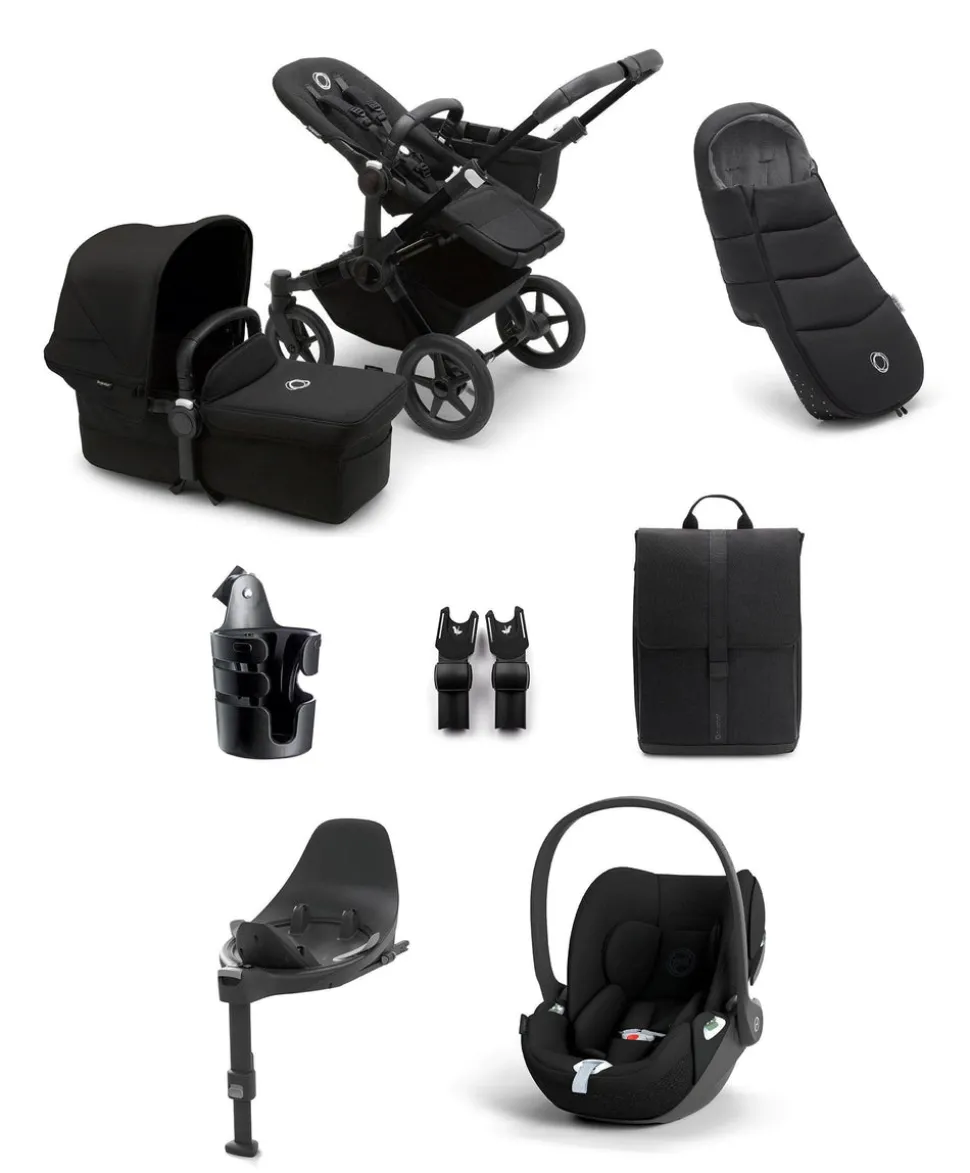 Bugaboo Donkey 5 Mono Complete Pushchair Ultimate Bundle with Cloud T Car Seat & Base - Black