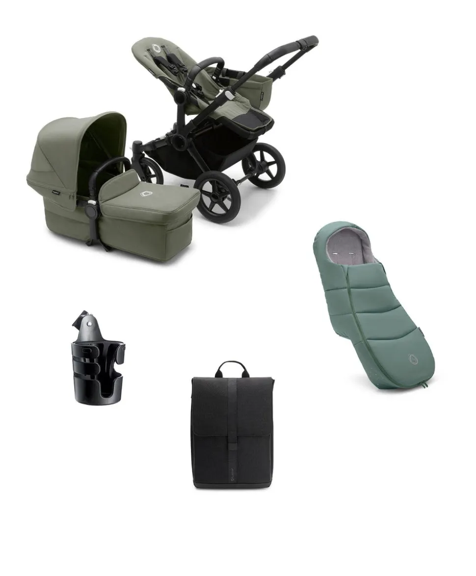 Bugaboo Donkey 5 Mono Complete Pushchair Essential Bundle - Forest Green