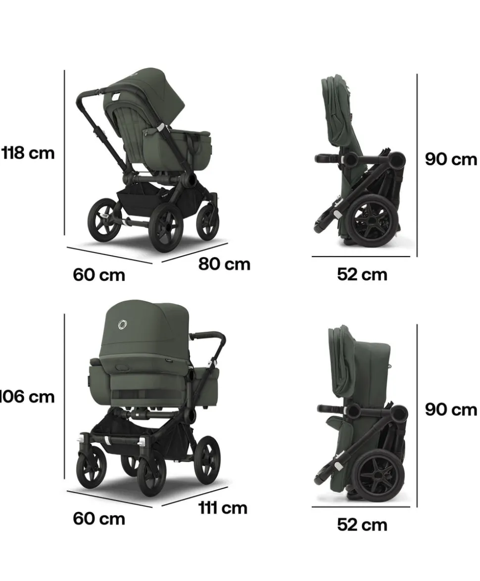 Bugaboo Donkey 5 Mono Complete Pushchair & Carrycot - Forest Green