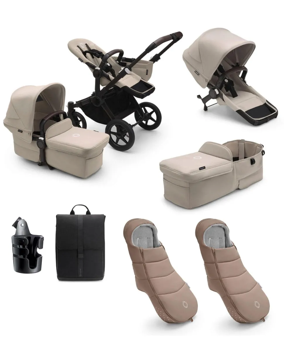 Bugaboo Donkey 5 Twin Pushchair Essential Bundle - Taupe