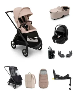 Bugaboo Dragonfly Pushchair Bundle with Maxi-Cosi Pebble 360 Pro² Car Seat & Base - Taupe