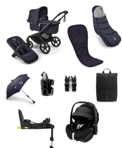Bugaboo Fox 5 Renew Complete Pushchair Bundle with Maxi-Cosi Pebble 360 Pro2 Car Seat (8 Pieces) - Deep Indigo
