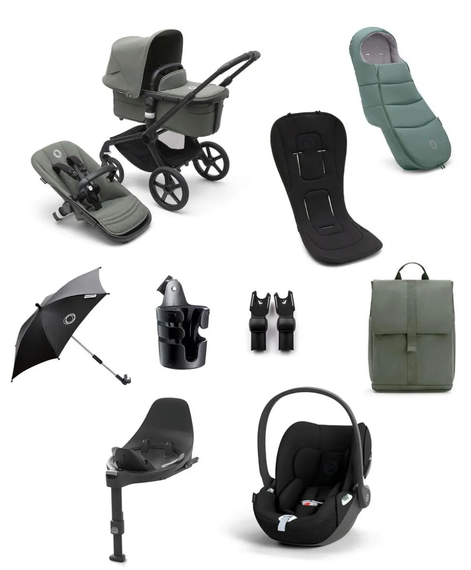Bugaboo Fox5 Ultimate Bundle with Cybex Cloud T Car Seat and Base in Forest Green