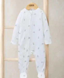 Bunny Print Zip All In One