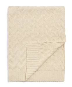 Cable Knit Blanket - Welcome to the World Duckling - Cream